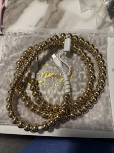 Beaded Charging Cords, 4-in-1 Beaded Charging Cord&Fast Charging Cable Gold Bead - Picture 1 of 11