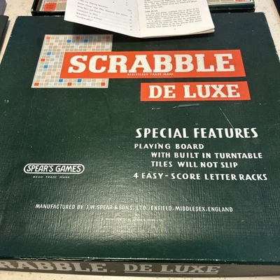 Vintage Scrabble Deluxe With Turntable & Scoring Trays Family Game - Image 1 of 4
