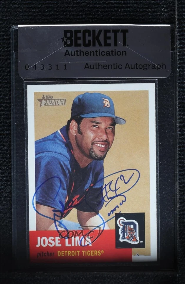 BAS 2002 Topps Heritage Jose Lima #171 Authentic Auto - Image 1 of 2
