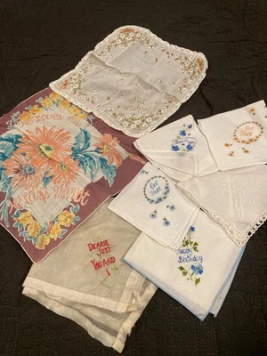 Lote De Colección De 8 Pañuelos Damas Pañuelos SALUDOS PONTE BIEN GRACIAS Foto 1 de 4