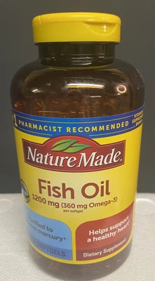 Nature Made 1200 мг рыбий жир 300 гелевых капсул срок годности 11/2027 запечатанный/новый! - Изображение 1 из 4