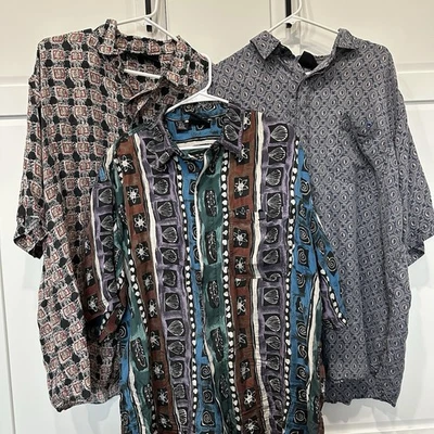 Lote de 3 camisas de seda Colore Italia XL para hombre Foto 1 de 4