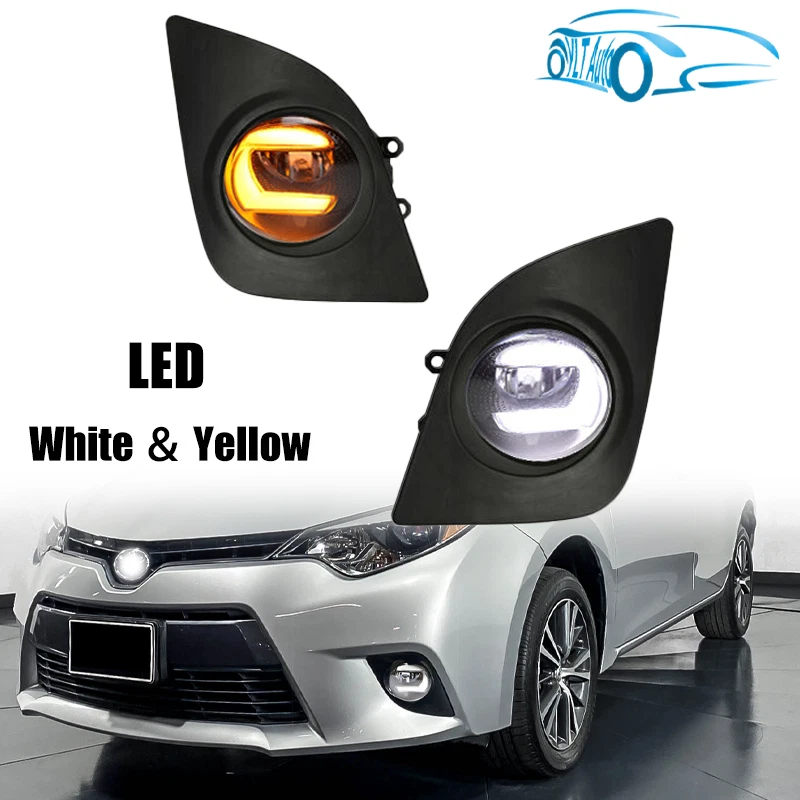 LED DRL Turn Signal Front Fog Lights W/harness For 2014-2016 Toyota Corolla L LE - Image 1 of 4