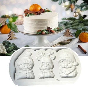Christmas Baking Accessory Silicone Molds With Santa Snowflake Shape For Cooking - Picture 1 of 8