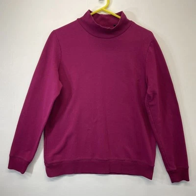 Lands' End Sweater Youth Medium 10-12 Purple Mock Neck Pullover Long Sleeve Soft - Image 1 of 4