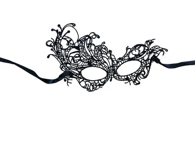 Lace Black Eye Mask Fancy Dress Masquerade Party Unisex Accessory - Image 1 of 2