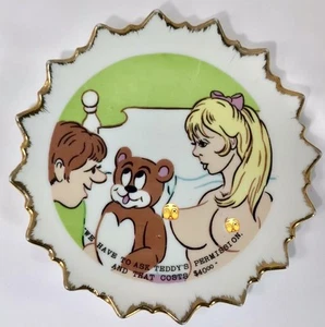 Vintage Adult Risqué Cartoon Collectors Plate Rare MCM 1950s 1960s Classic - Picture 1 of 3