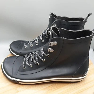 Ракета собаки дождя ботинки женщин размер 11 черный шнурует вверх резиновый MinFlaws - Изображение 1 из 4