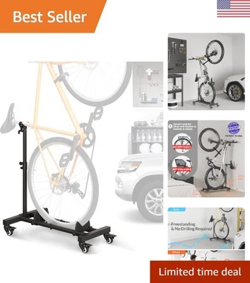 "Soporte vertical independiente para bicicleta con altura ajustable - se adapta a ruedas de hasta 29""" Foto 1 de 4