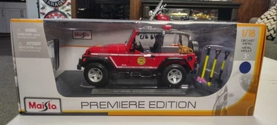 1/18 Scale Diecast 2003 Maisto Jeep Wrangler Rubicon Brush Fire Unit ,Nib. - Image 1 of 4