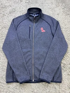 Ole Miss Rebels Sweater Men Large Gray Fleece Cutter & Buck Mainsail Full Zip - Picture 1 of 10