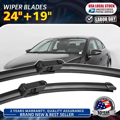 Fit For Volkswagen CC Jetta Passat 4 Door Front Windshield Wiper Blades 24"19" - Image 1 of 4