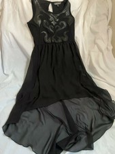 Almost Famous Junior Womens Black High Low Dress Size Medium