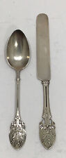 Rare Gorham sterling silver youth set LILY 1870 Aesthetic child's spoon Knife