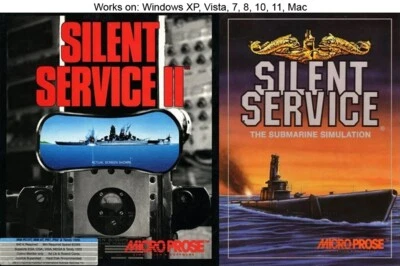 Silent Service Collection 1+2 PC Mac Game MicroProse 1985 Windows 10 11 - Image 1 of 3