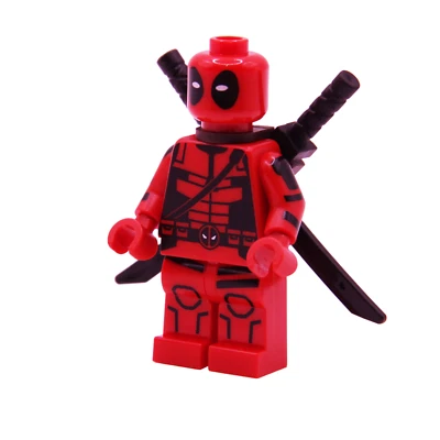 ALMOFADA PERSONALIZADA IMPRESSA Lego Marvel Superherói Deadpool Minifigura com 2 Espadas - Imagem 1 de 4