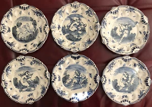 Rare Vintage Savona Italian Pottery Seat of 6 Plates - Picture 1 of 22