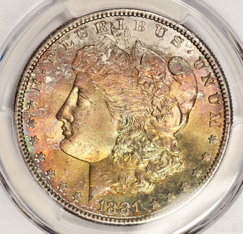 1881-S Morgan Dollar PCGS MS66 Super Colorful Gem! #CPA04 Cover