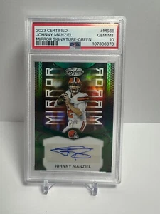 2023 Panini Certified Johnny Manziel Green Mirror Signatures 2/5  MS68 jersey # - Picture 1 of 2