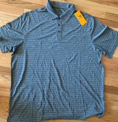 Champion Duo Dry golf shirt XXXLT  gray w/black stripes - Image 1 of 2