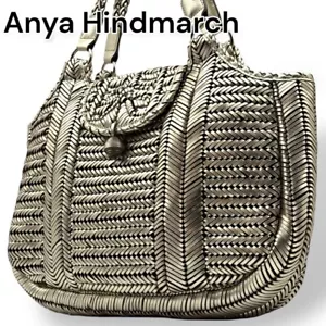 Anya Hindmarch Tote Bag Leather Gold Rare - Picture 1 of 10
