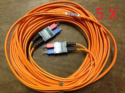 5X CORNING Fiber Optic Cable 10M SC-SC MULTIMODE DUPLEX 62.5/125 OFNR UL Rating - Image 1 of 4