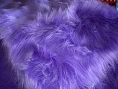 4.5 Yards x 60" Lavender Purple Long Haired Pile Faux Fur Fabric Plush  - Image 1 of 2