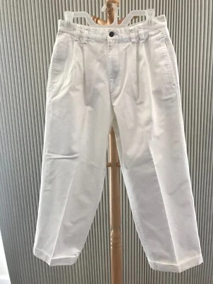 Pantalones para hombre Claiborne 31 blancos 100 % algodón plisados delanteros puños cónicos pierna ancha Foto 1 de 4