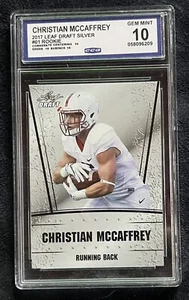 2017 Leaf Draft SILVER Christian McCaffrey #01 Rookie CCG 10 GEM MINT 49ers - Picture 1 of 2