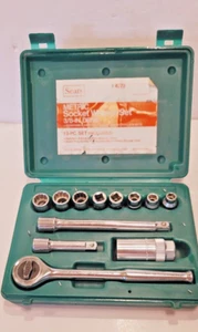 Sears 1/4"  6 Pt, 12 Piece Metric Socket Set In Case 9 4372 - Picture 1 of 5