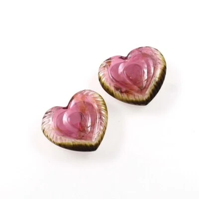 Loose Gemstone Natural Certified Bio Tourmaline Hand Carved Fancy Heart A983 - Image 1 of 3