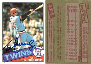 Tom Brunansky Signed 1985 Topps #122 Card Minnesota Twins Auto AU