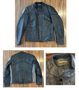 VINTAGE Lederjacke der Marke Yamaha Größe 44 Motorrad Bomber Biker schwarz EG 633 - Bild 1 von 15