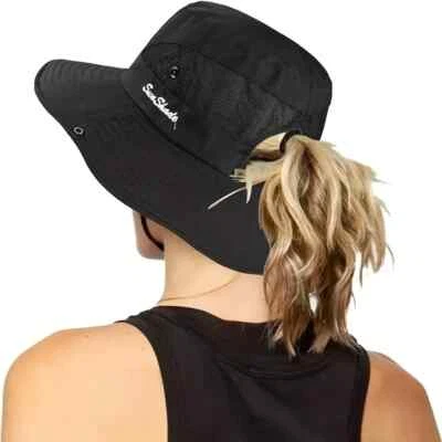 Womans Gray Hat Breathable Ponytail Sun Hat - Image 1 of 3