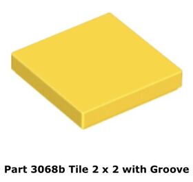 Lego 1x 3068b Yellow Tile 2 x 2 with Groove  7141