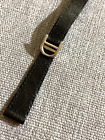 14 mm Gloss Black Thin Crocodile with 18k White Gold Plated Folding Clasp ITALY