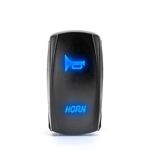 LED Blue Horn Rocker Switch Speaker Push Button On/Off 12V Compatible with Au... - Picture 1 of 9