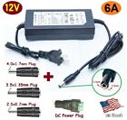 12V 6A Ac/Dc Adapter Power Supply For Home Electronics + 4 Dc Power Plug Tips