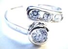 10Kt White Gold Cubic Zirconia Adjustable Toe Ring - GIFT BOX - FREE SHIPPING