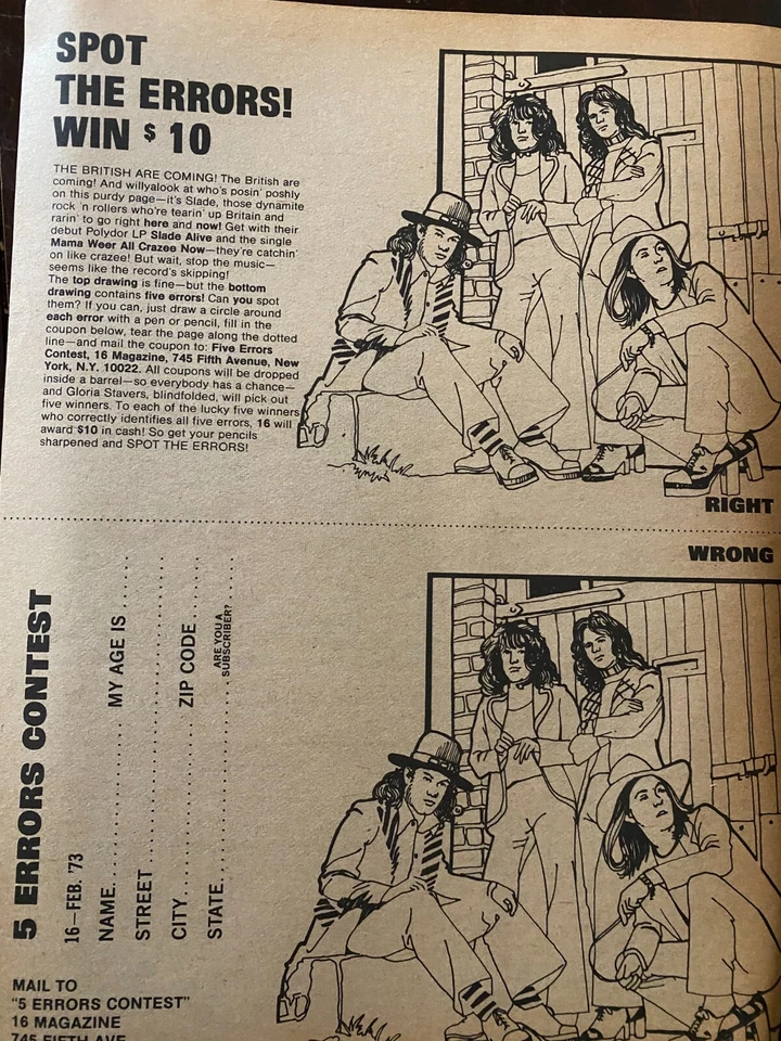 Slade, Full Page Vintage Clipping, aa - Image 1 of 1