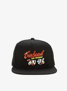 Gorra de béisbol Cuphead And Mugman bordada negra con cierre a presión gorra con licencia nueva con etiquetas - Imagen 1 de 3