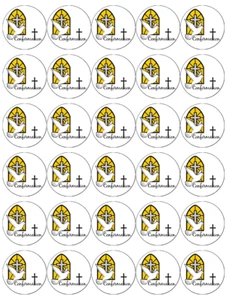 Confirmation x 30 Edible Cupcake Toppers Edible Wafer Paper Fairy Cake Toppers - Picture 1 of 4