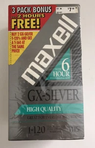 Lot of 3 Maxell GX-Silver 8 Hour T-160 VHS Premium Grade New Factory Sealed - Picture 1 of 5