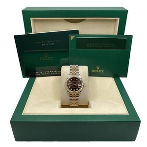 Montre Rolex Datejust 278271 acier or rose cadran chocolat diamant B&P 2024 - Photo 1 sur 7