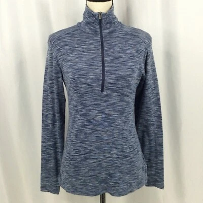 Columbia Women's 1/4 Zip Top Size Medium Blue Marled Lightweight Hiking - Image 1 of 4