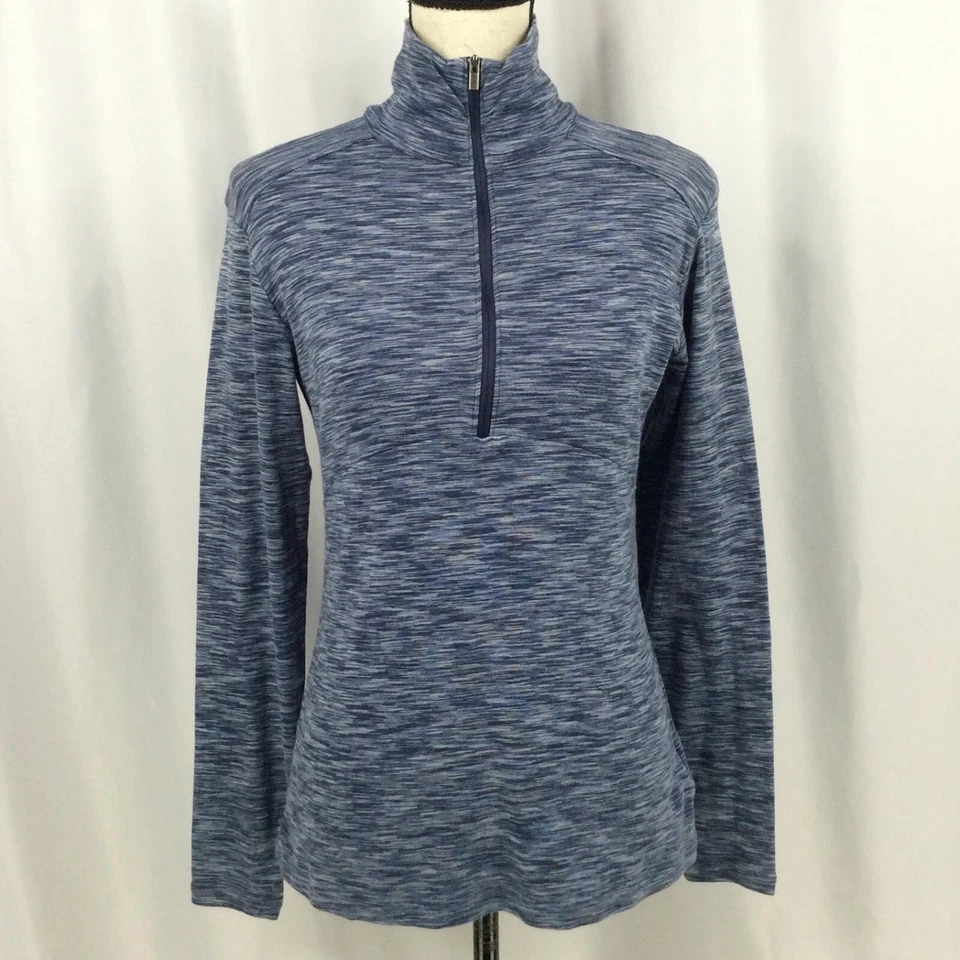 Top Columbia para mujer 1/4 cremallera talla mediana azul jaspeado ligero senderismo Foto 1 de 4