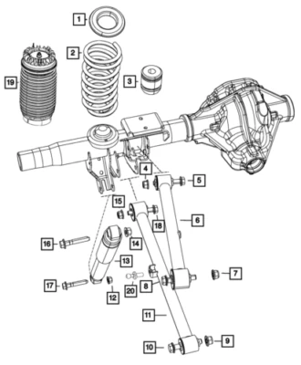 Componentes de suspensión clásicos Chrysler OEM 13-22 1500 - resorte 5154649AA Foto 1 de 4