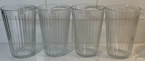 4-IKEA Vardagen Clear Ribbed Tumbler highball Glasses 5.25” 14 Oz. - Picture 1 of 10