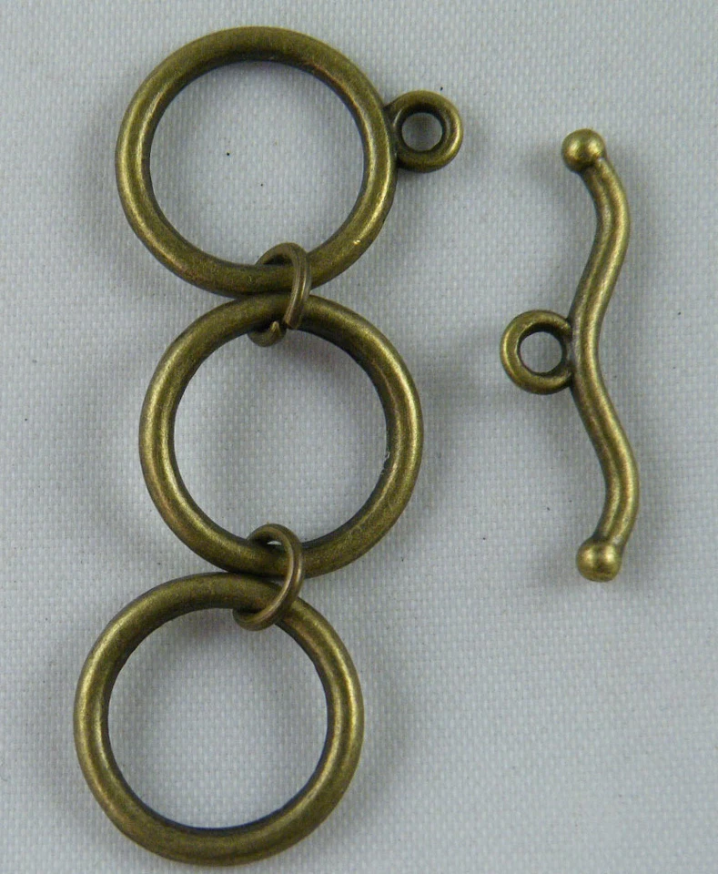 15sets Bronze Color 3Rings Toggle Clasps 47x14x2mm 12135 - Image 1 of 1