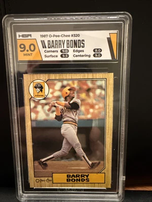1987 O-Pee-Chee #320 Barry Bonds RC Rookie OPC  Crossover Candidate Sharp HGA 9 - Image 1 of 4